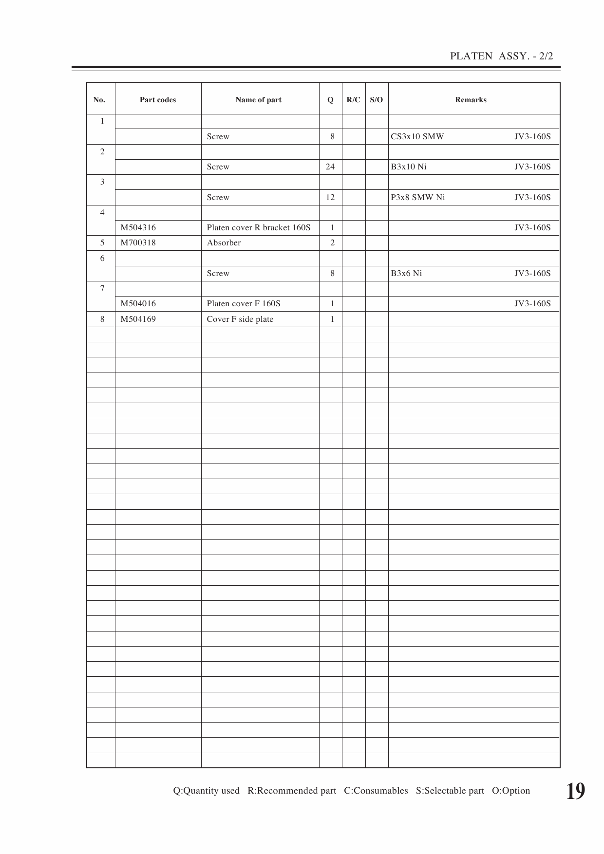 MIMAKI JV3 160S MECHANICAL DRAWING Parts Manual-6